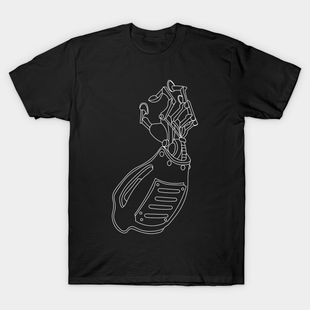 John Silver White Outline T-Shirt by RickdelaTorre